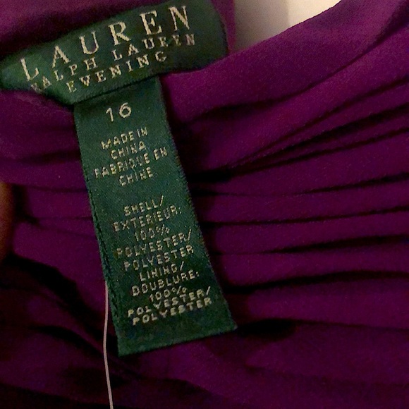 RALPH LAUREN Violet Maxi Dress w Criss Cross Draping Sheer Sleeves & Straps NWT - Picture 11 of 12